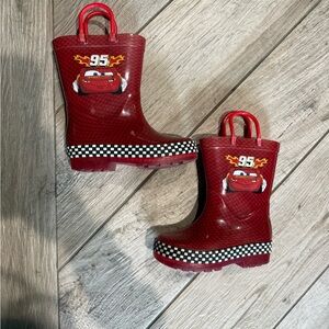 Kids Red Lightning  McQueen Racer Rain Boots